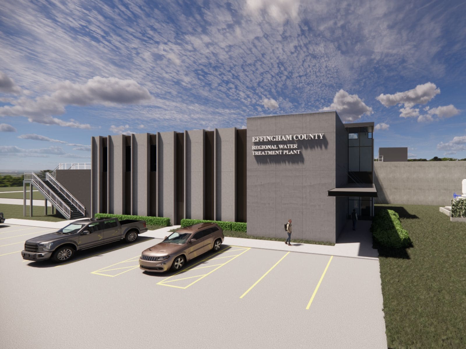 Front Entrance A rendering depicting the design of the front entrance of the new facility